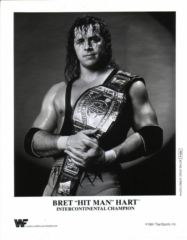 1991 WWF IC CHAMPION Bret "Hitman" Hart P054 b/w