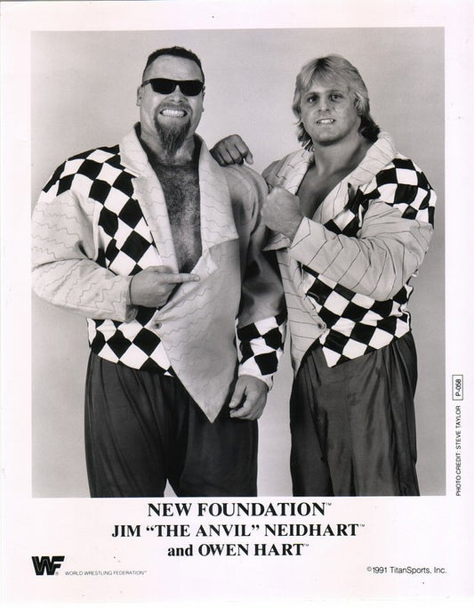 1991 New Foundation Jim "Anvil" Neidhart , Owen Hart P058 b/w