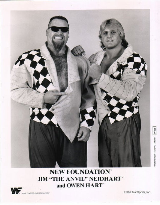 1991 New Foundation Jim "Anvil" Neidhart , Owen Hart P058 b/w 