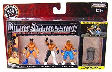 WWE Jakks Pacific Micro Aggression 15 Cody Rhodes, Rey Mysterio & John Cena