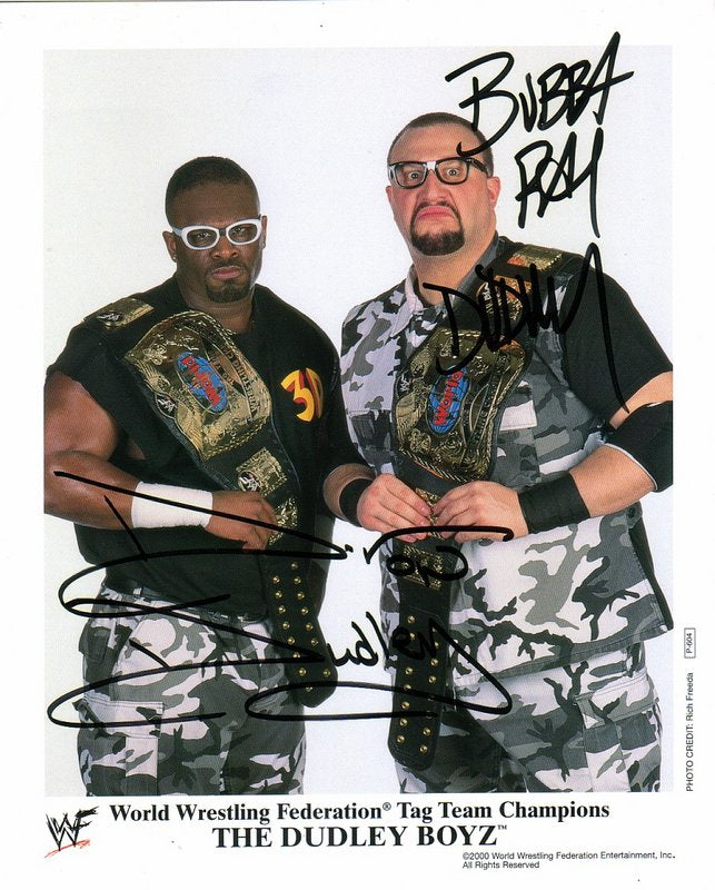 2000 WWF TAG TEAM CHAMPIONS The Dudley Boyz P604 (signed) color 