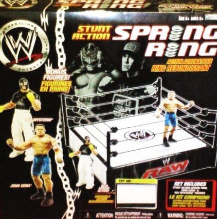 WWE Jakks Pacific Stunt Action Spring Ring [With Rey Mysterio & John Cena] Action & Toy Figures PWcatalog