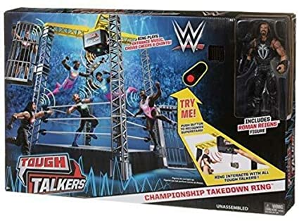 WWE Mattel Tough Talkers Wrestling Rings & Playsets: Championship Takedown Ring [With Roman Reigns] Action & Toy Figures PWcatalog