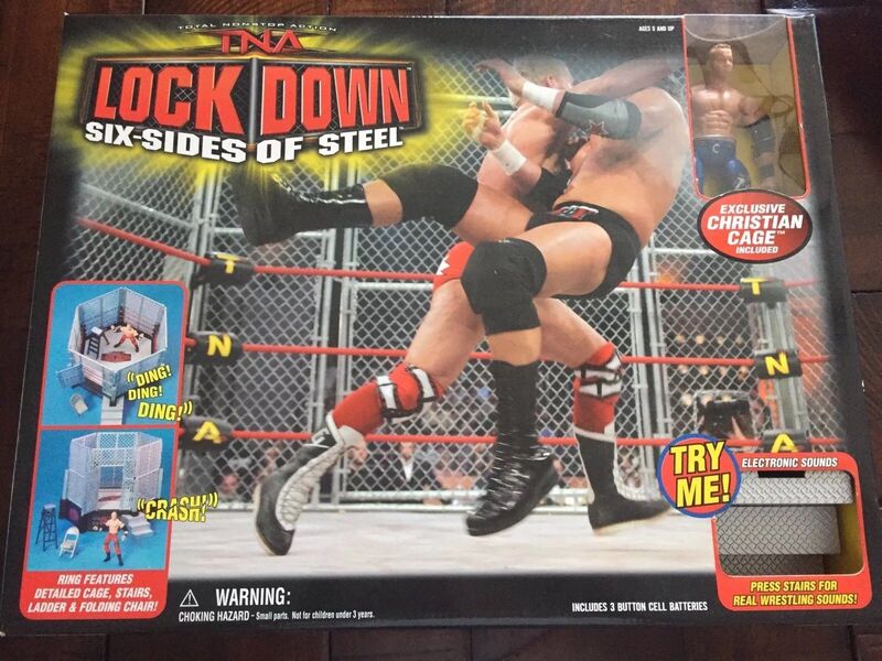 TNA/Impact Wrestling Marvel Toys TNA Wrestling Impact! Wrestling Rings & Playsets: Six Sides of Steel [With Christian Cage] Action & Toy Figures PWcatalog