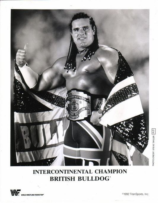 1992 WWF IC CHAMPION British Bulldog P77 (RARE) b/w 