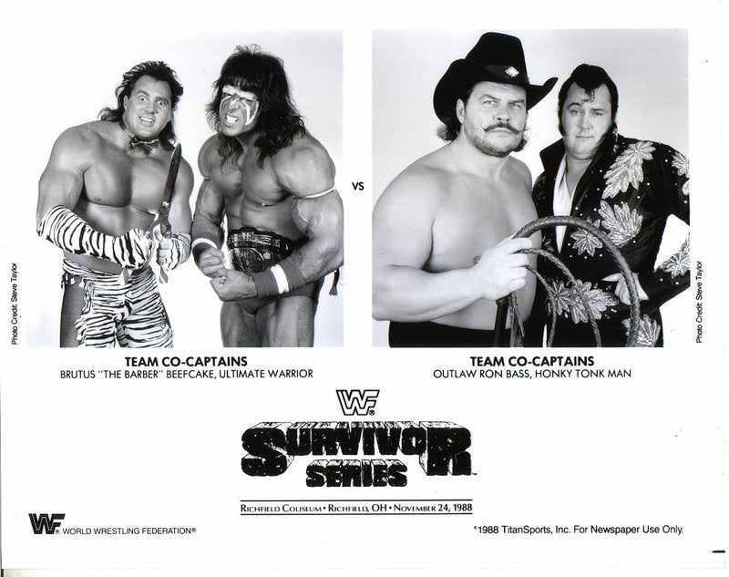 WWF-Promo-Photos1988-Survivor-Series:-Warrior/Beefcake-Team-vs.-Honky/Bass-Team-