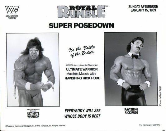 1989 Royal Rumble Rude/Warrior Posedown