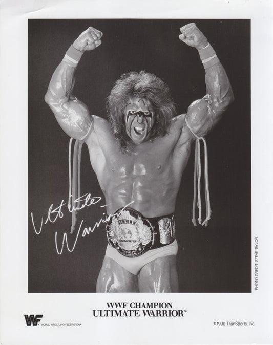 1990 WWF CHAMPION Ultimate Warrior (Pre-Printed Autograph)