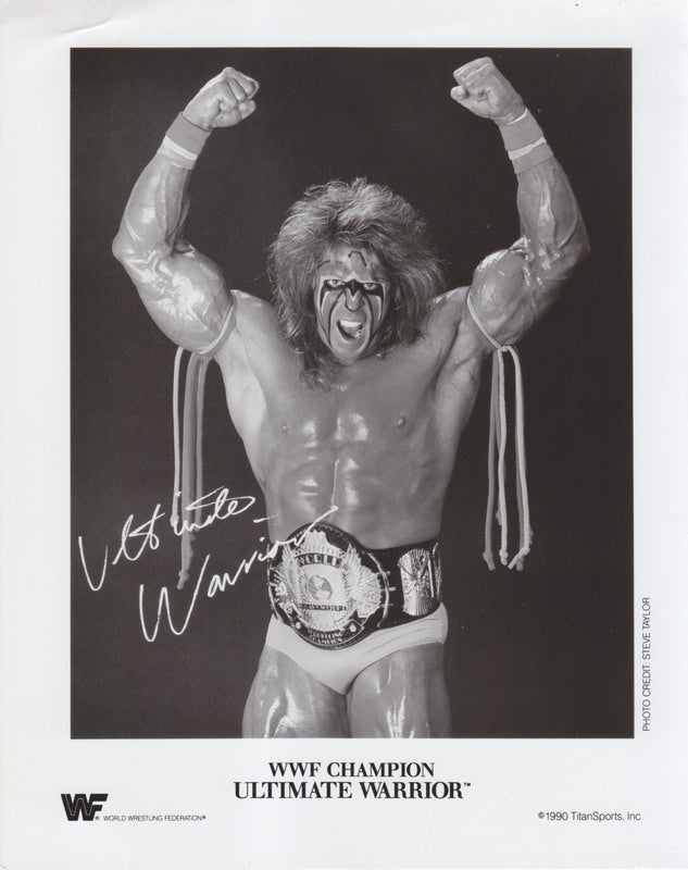 1990 WWF CHAMPION Ultimate Warrior (pre-printed autograph) PWcatalog