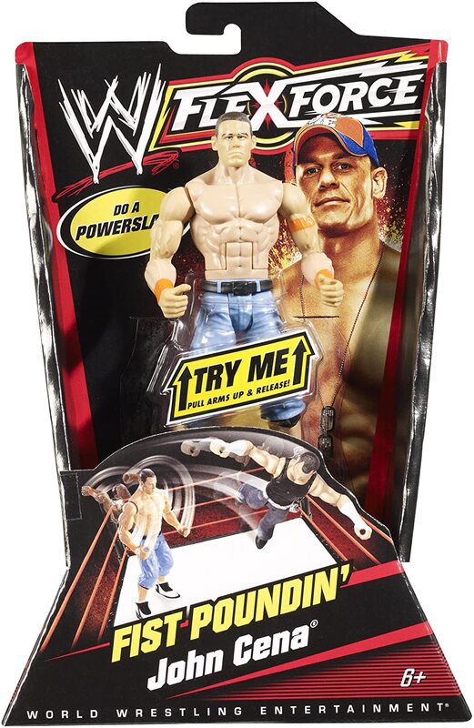 WWE Mattel Flex Force 1 Fist Poundin' John Cena [With Blue Jorts & Orange Wristbands] Action & Toy Figures PWcatalog