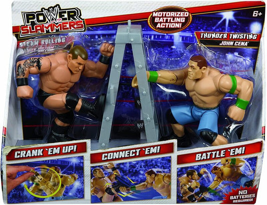 WWE Mattel Power Slammers 1 Steam Rolling Randy Orton & Thunder Twisting John Cena