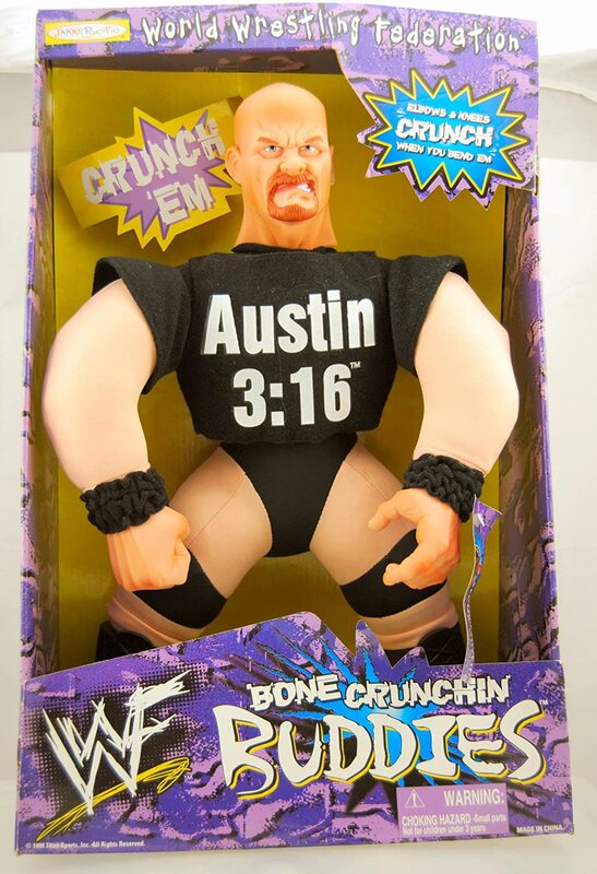 1998 WWF Jakks Pacific Bone Crunchin' Buddies Series 1 Stone Cold Steve Austin Action & Toy Figures PWcatalog