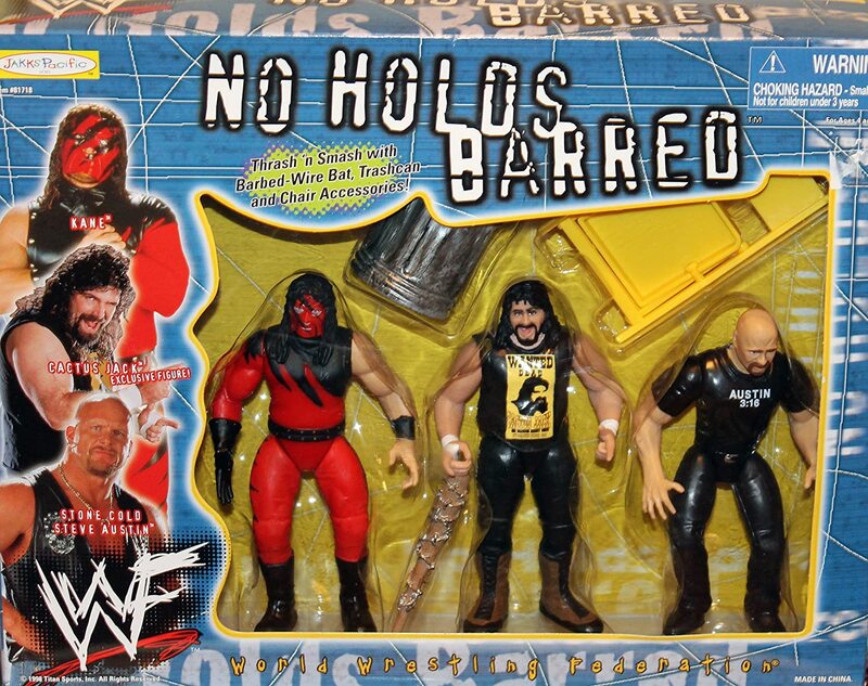 1998 WWF Jakks Pacific No Holds Barred Box Set: Kane, Cactus Jack & Stone Cold Steve Austin [Exclusive] Action & Toy Figures PWcatalog