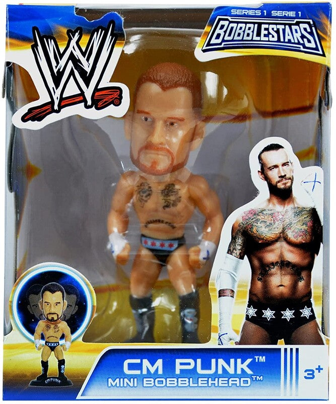 WWE Wicked Cool Toys Bobblestars 1 CM Punk Mini Bobblehead
