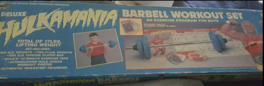 Hulk Hogan LJN Hulkamania Barbell Workout Set PWcatalog