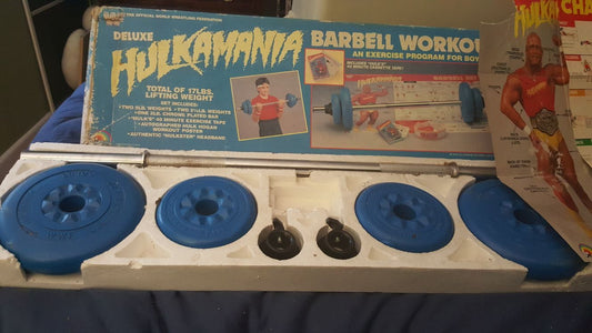Hulk Hogan LJN Hulkamania Barbell Workout Set - image 2