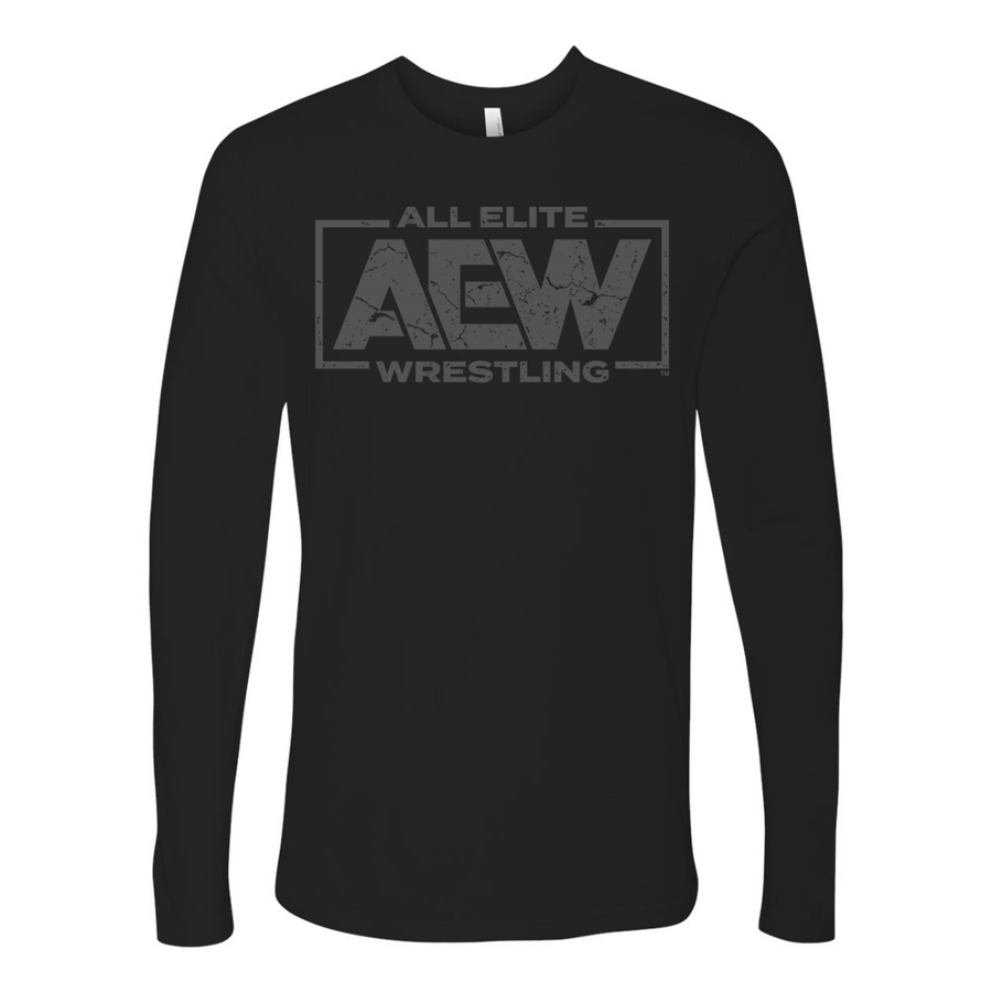 AEW Grey Logo Long Sleeve T-Shirt Pwcatalog