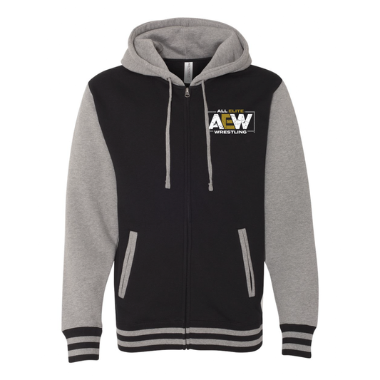 AEW Logo Premium Varsity Zip Hoodie