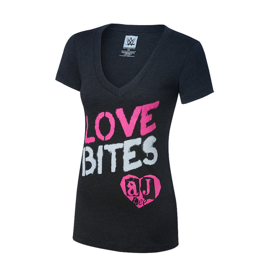 AJ Lee Love Bites Tri-Blend Women's V-Neck T-Shirt