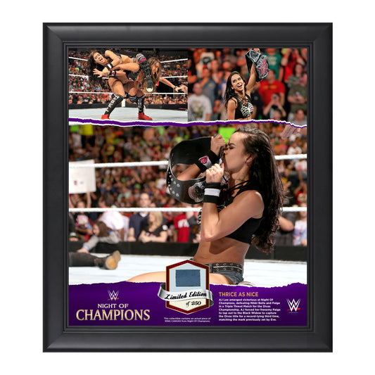 AJ Lee Night of Champions Commemorative Framed Ring Canvas Plaque