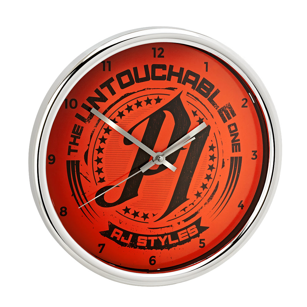AJ Styles 12 Chrome Wall Clock Pwcatalog