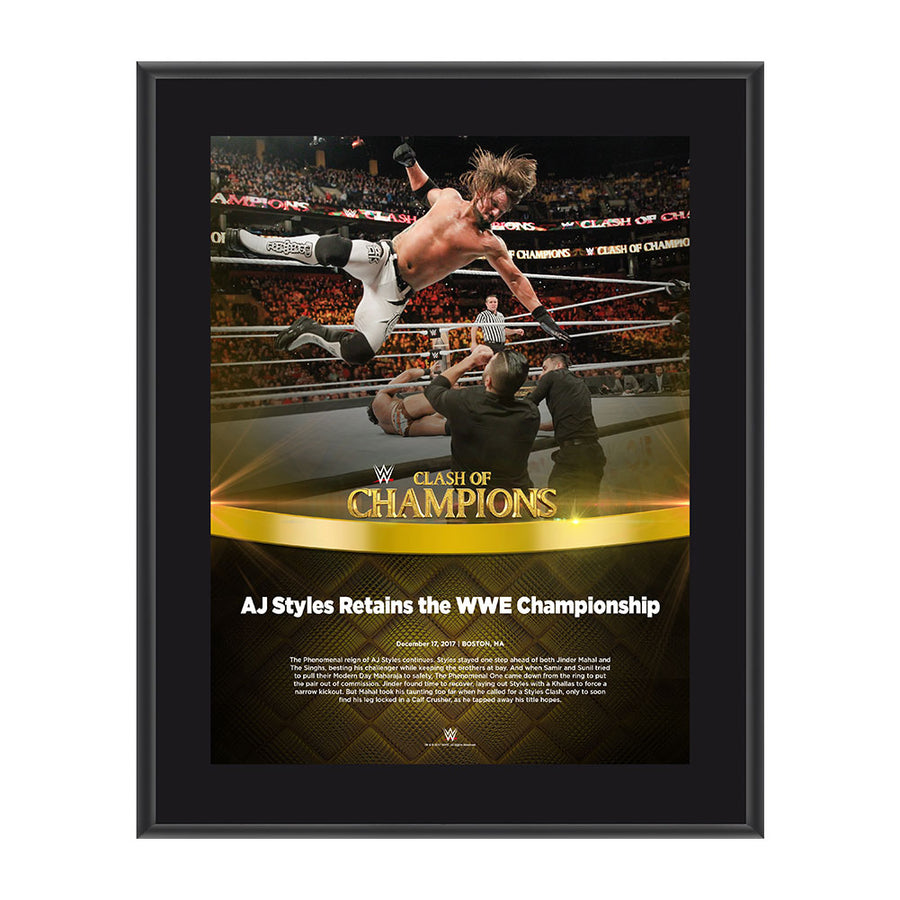 AJ Styles Clash of Champions 2017 10 x 13 Commemorative Photo Plaque Pwcatalog