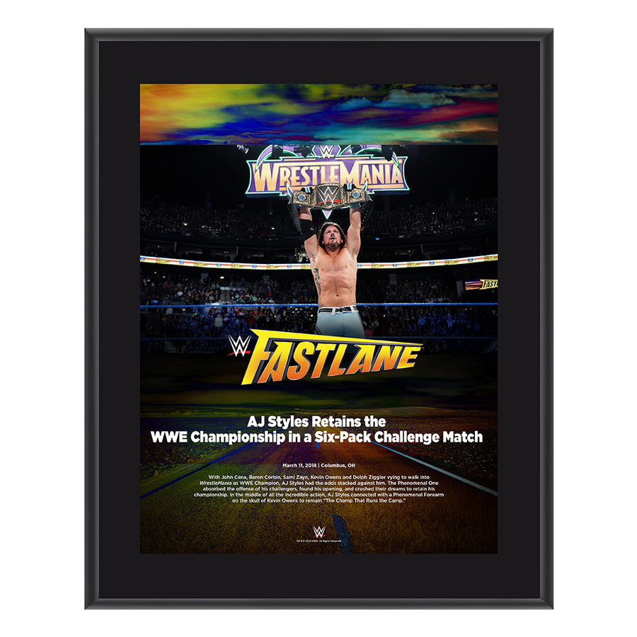 AJ Styles FastLane 2018 10 x 13 Photo Plaque Pwcatalog