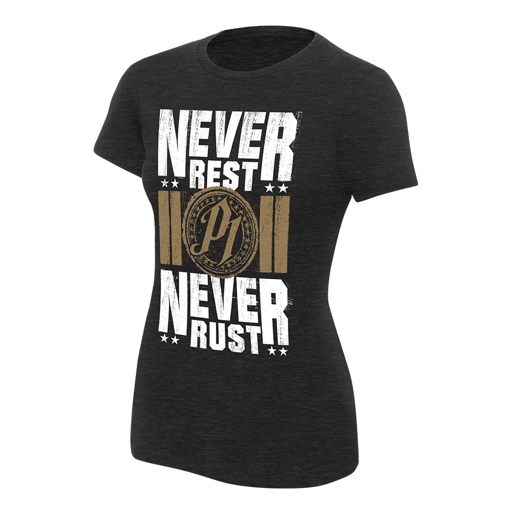 AJ Styles Never Rest, Never Rust Women's Authentic T-Shirt Pwcatalog