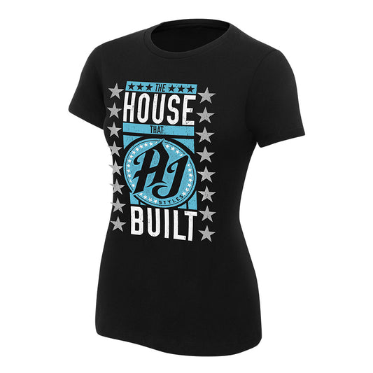 AJ Styles The House that AJ Styles Built Women's Black T-Shirt