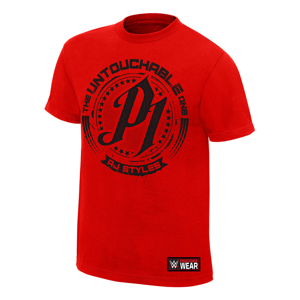 AJ Styles Untouchable Red T-Shirt Pwcatalog