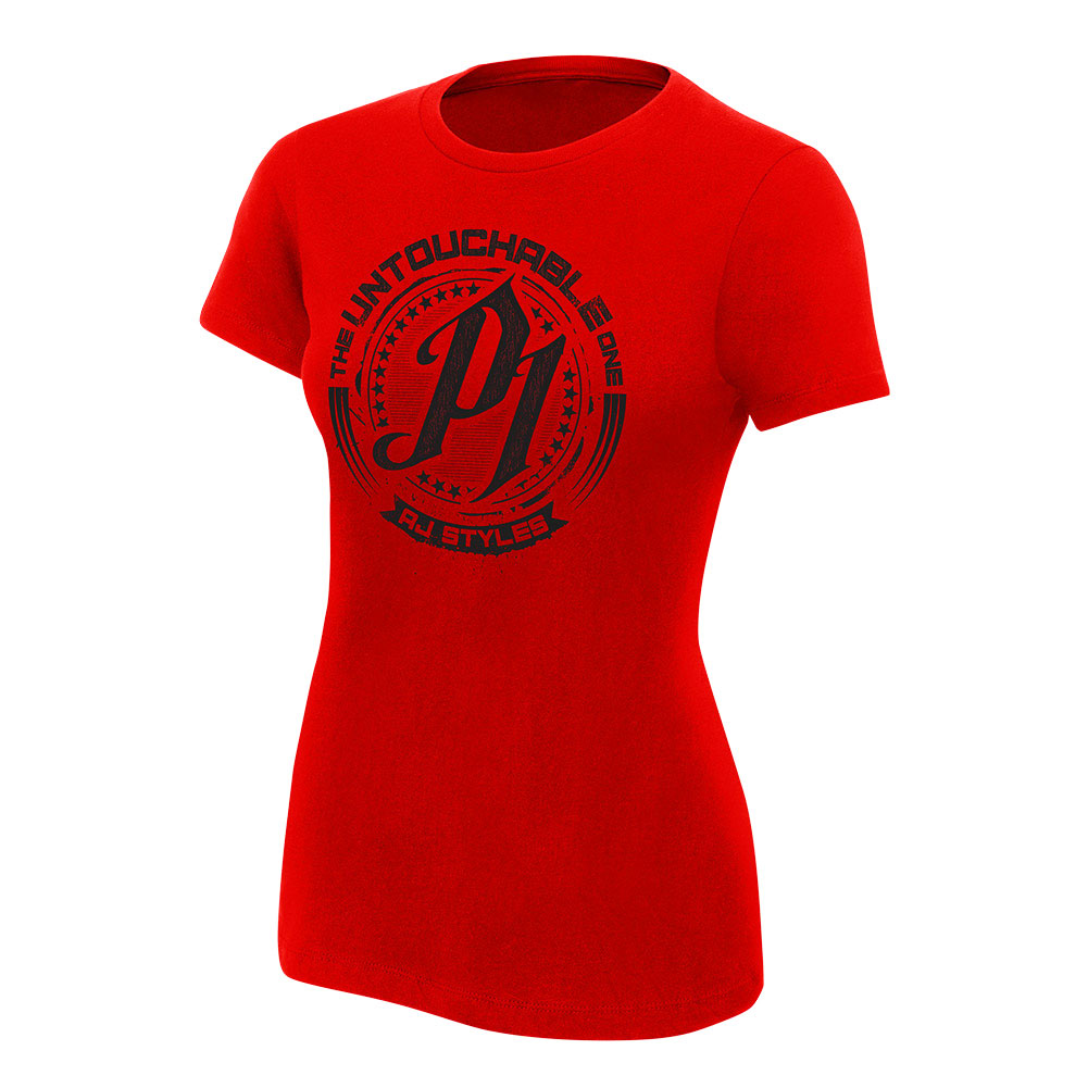 AJ Styles Untouchable Red Women's T-Shirt Pwcatalog