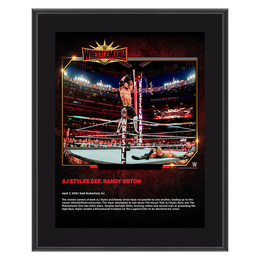 AJ Styles WrestleMania 35 10 x 13 Commemorative Plaque Pwcatalog