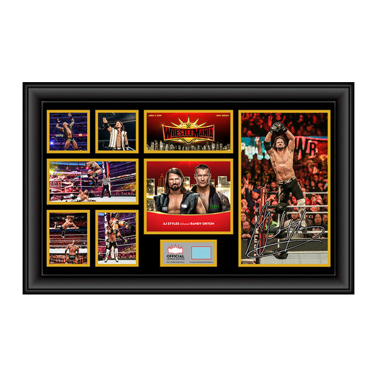AJ Styles WrestleMania 35 Signed Commemorative Plaque