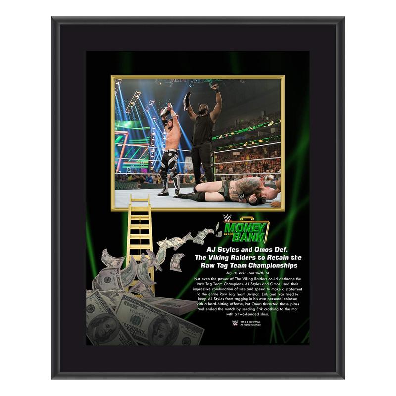 AJ Styles & Omos Money In The Bank 10x13 Commemorative Plaque Pwcatalog