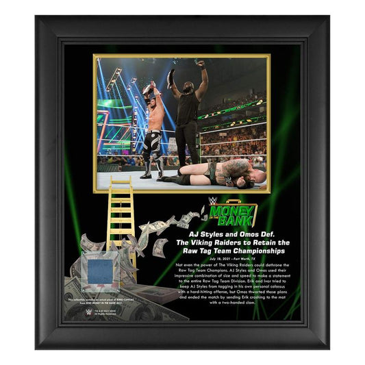AJ Styles & Omos Money In The Bank 15x17 Commemorative Plaque