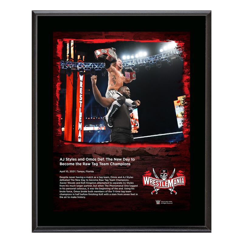 AJ Styles & Omos WrestleMania 37 10x13 Commemorative Plaque Pwcatalog