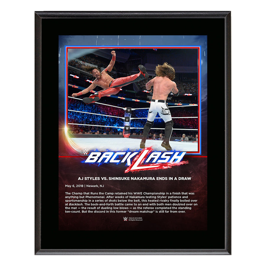 AJ Styles & Shinsuke Nakamura BackLash 2018 10 x 13 Photo Plaque Pwcatalog