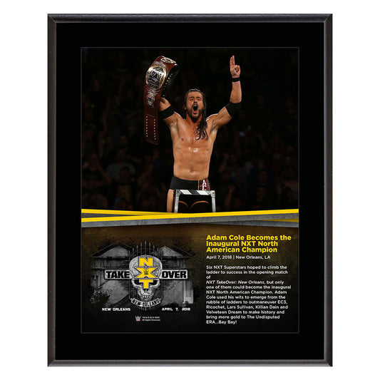 Adam Cole NXT TakeOver New Orleans 10 x 13 Photo Plaque