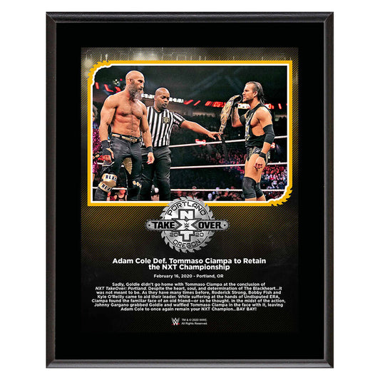 Adam Cole NXT TakeOver Portland 10 x 13 Limited Edition Plaque