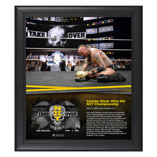 Aleister Black NXT TakeOver New Orleans 15 x 17 Framed Plaque