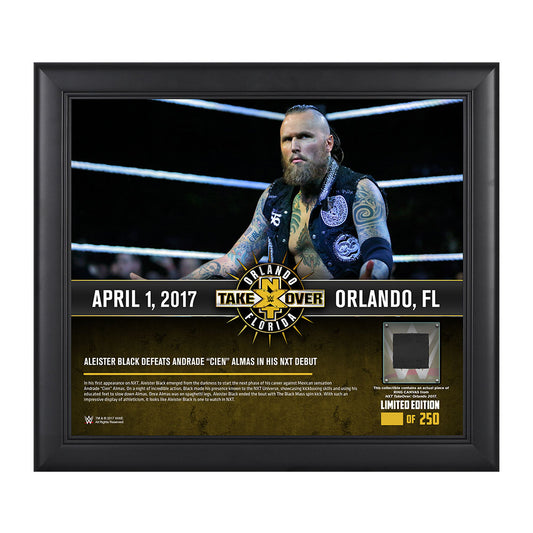 Aleister Black NXT TakeOver Orlando 15 x 17 Framed Plaque w Ring Canvas