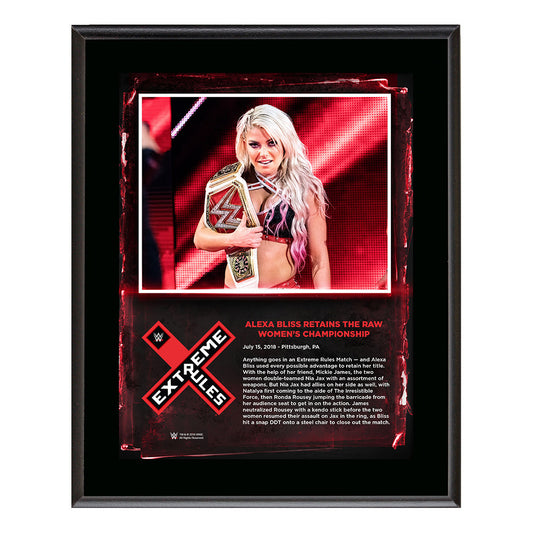 Alexa Bliss Extreme Rules 2018 10 x 13 Plaque