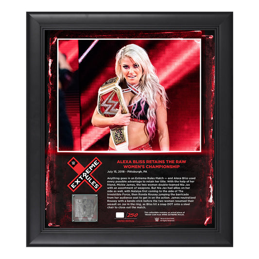 Alexa Bliss Extreme Rules 2018 15 x 17 Framed Plaque w Ring Canvas