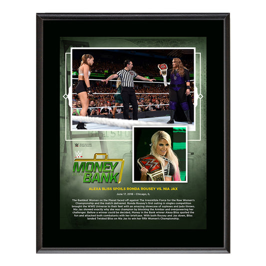 Alexa Bliss Money in The Bank 2018 10 x 13 Plaque