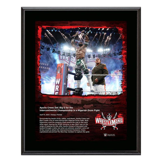 Apollo Crews WrestleMania 37 10x13 Commemorative Plaque