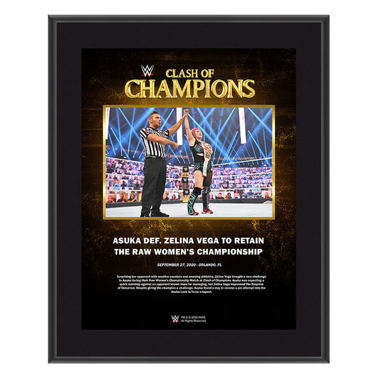 Asuka Clash of Champions 2020 10 x 13 Commemorative Plaque