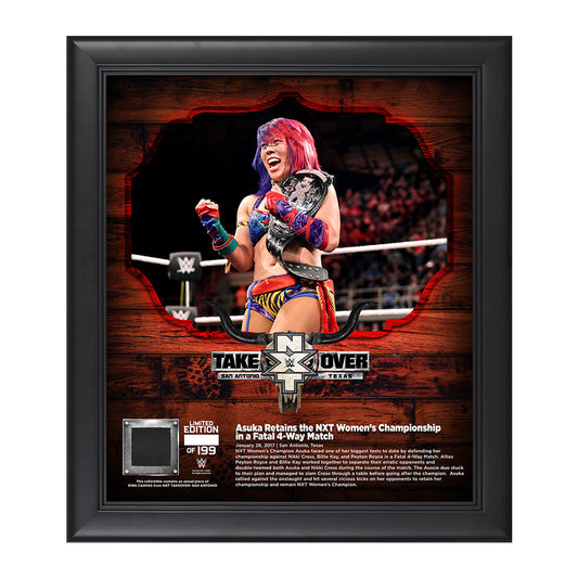 Asuka NXT TakeOver San Antonio 15 x 17 Framed Plaque w Ring Canvas