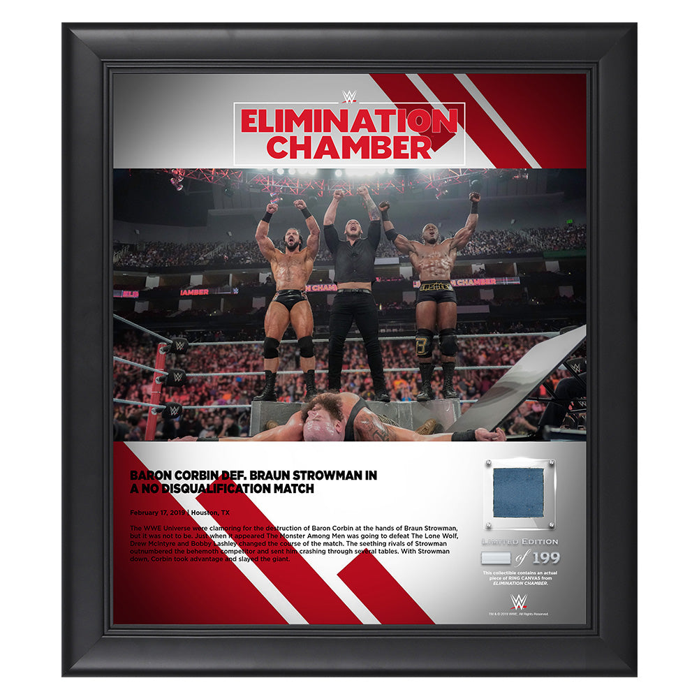 Baron Corbin Elimination Chamber 2019 15 x 17 Framed Plaque w Ring Canvas Pwcatalog