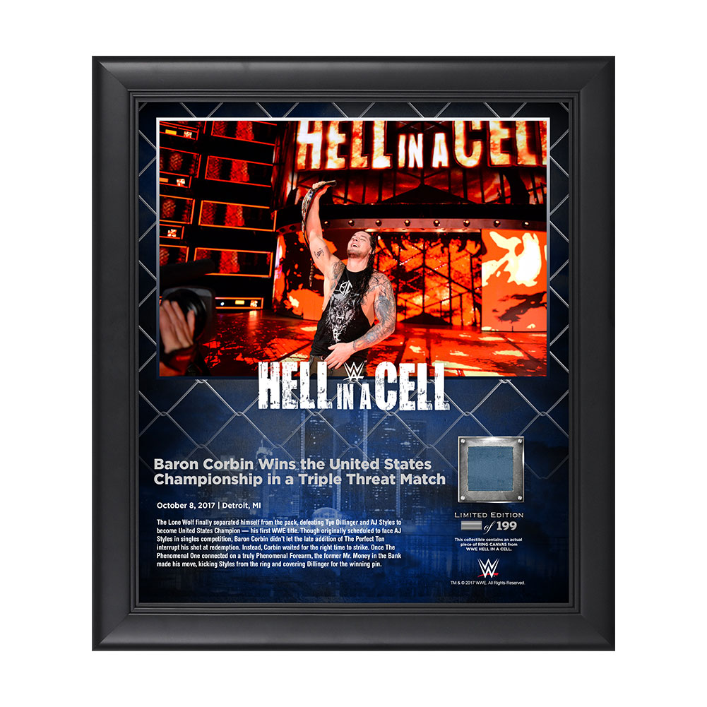 Baron Corbin Hell In A Cell 2017 15 x 17 Framed Plaque w Ring Canvas Pwcatalog