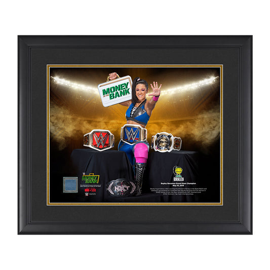 Bayley Grand Slam Champion 20 x 24 Used Ring Canvas Plaque